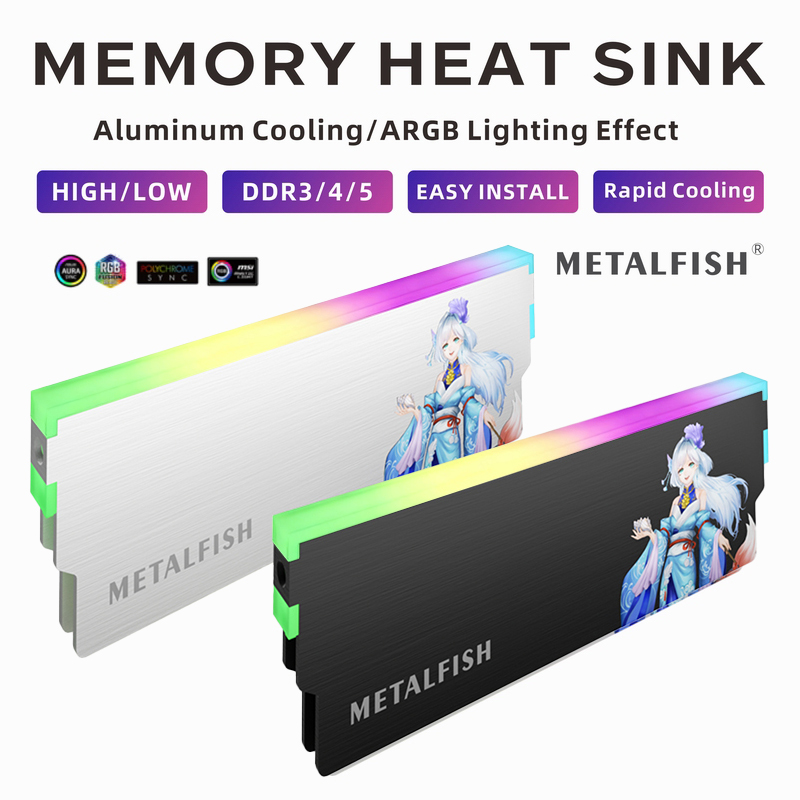 Ddr5 Ram - METALFISH DRAM ฮีทซิงค์ 5 V-3PIN ARGB